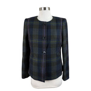 Brooks Brothers Tweed Blazer Plaid Wool Lanificio Campore Italy 6 Academia